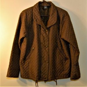 100% Silk Brown Quilted Jacket